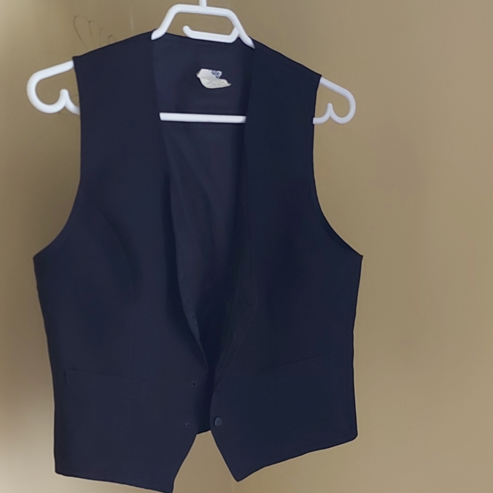 Black Button Front Vest